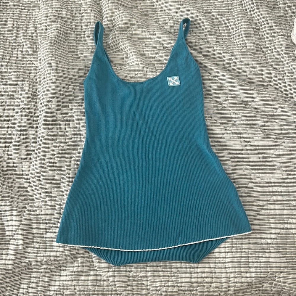 Off-white X The Webster Exclusive Ribbed Knit Tank Top Blue